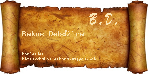 Bakos Debóra névjegykártya